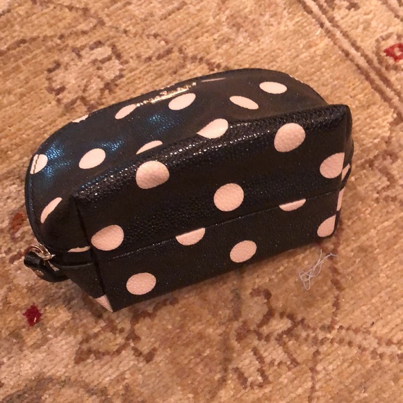 Kate spade New York morgan sunshine dot polka cosmetic travel bag case black - Picture 4 of 9
